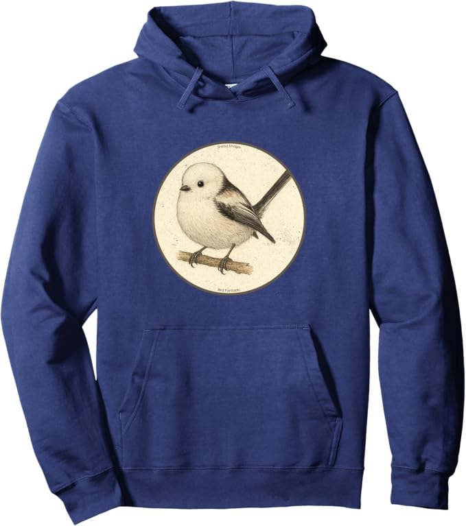 Retro Shima Enaga “Japanese Snow Fairy Bird” Design Pullover Hoodie